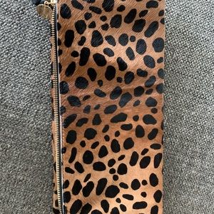 Clare V leopard clutch